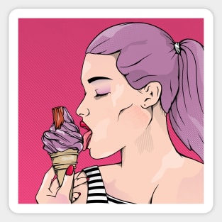 Eating Ice Cream Sticker